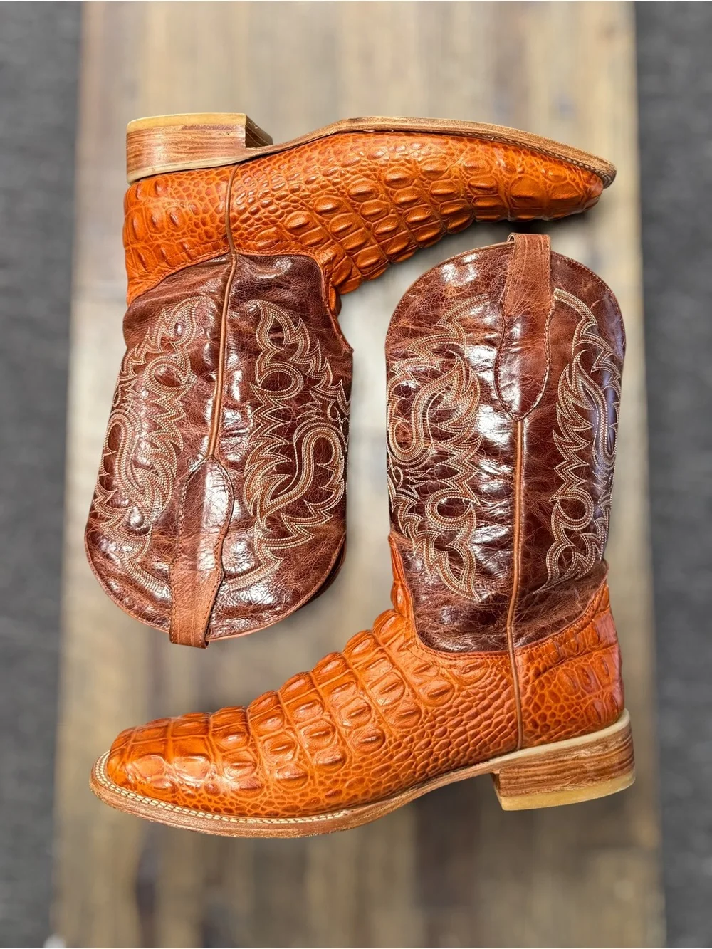TEXAS LEGACY Western Boots - Square Toe Brown Size 12.5